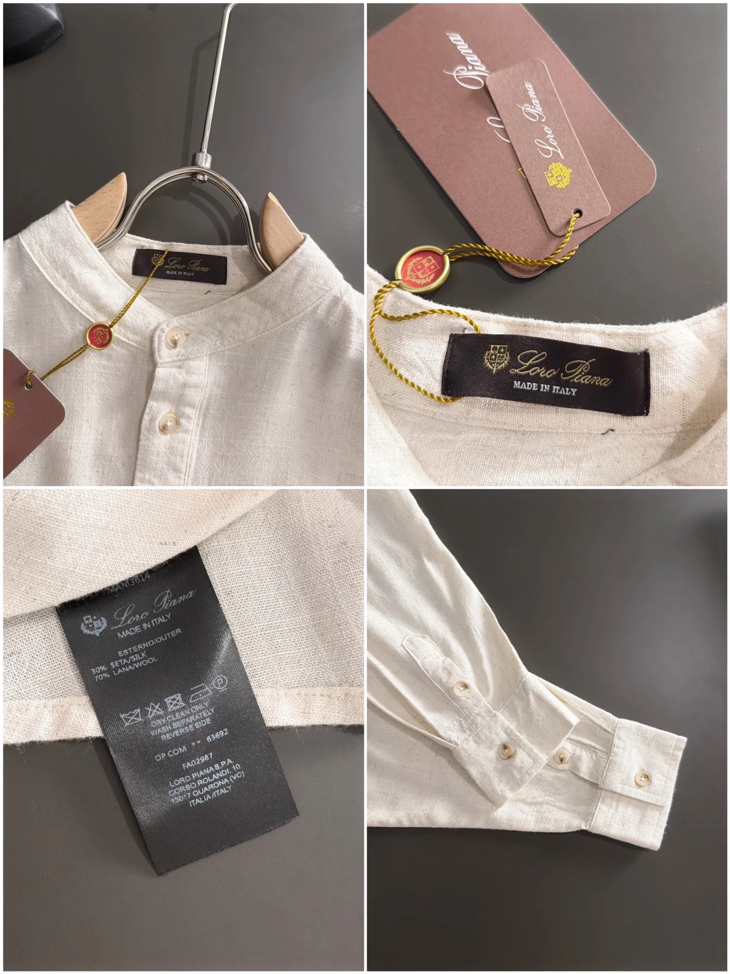 Next day shipment LP high quality Loro Piana 26ss autumn and winter New Arrival linen shirt set Made of one-on-one combed cotton yarn knitted linen fabrics, no pressure in and out of the counter Exclusive control of raw materials It feels substantial when weighed, and the upper body is more textured than ordinary T-shirts. This texture can cope with the weather easily and is suitable for both hot and cold! Loose fit design, looks noble. The only correct version is available Size: M to XXXL